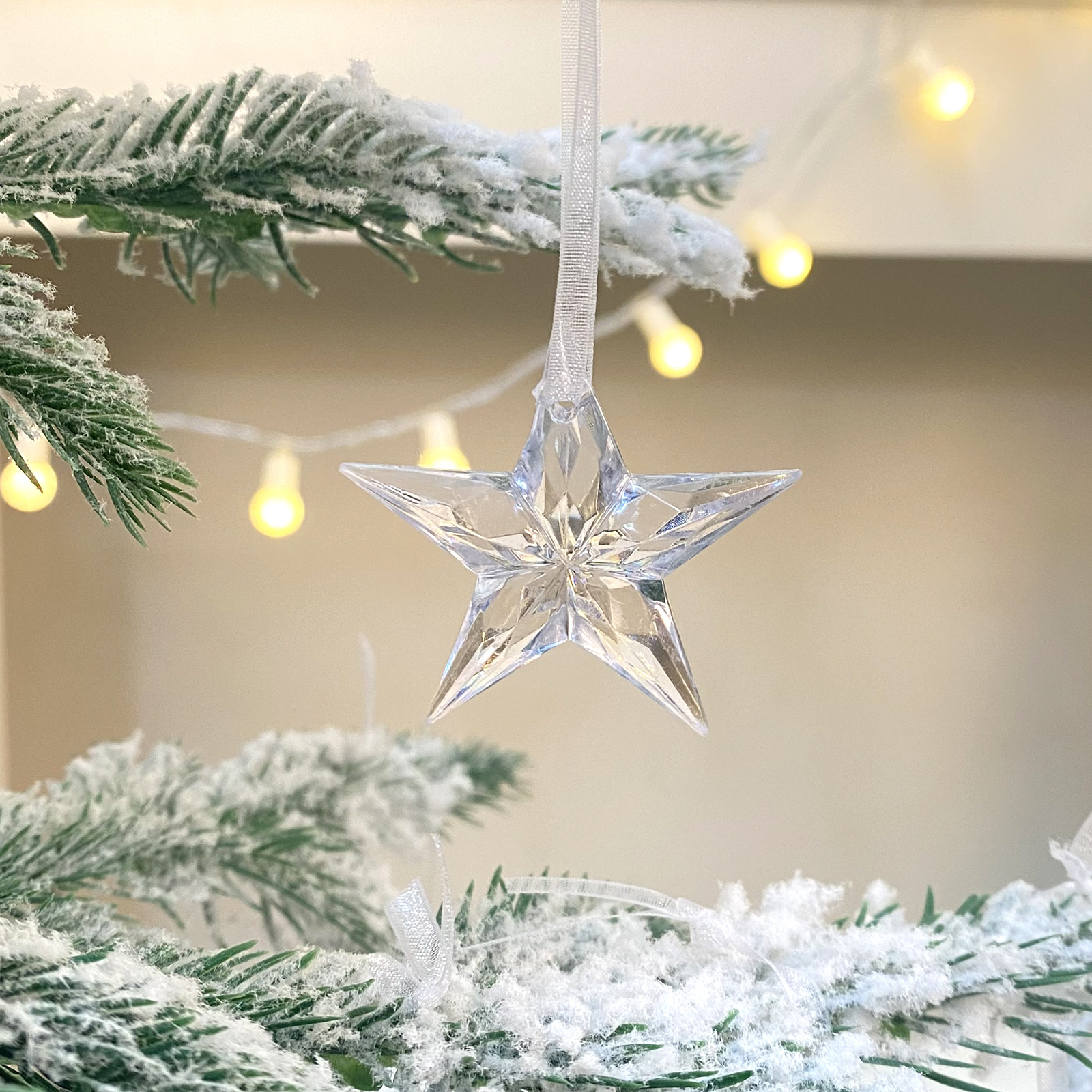 Christmas decorations Christmas tree pendant transparent snowflake acrylic crystal creative ornaments Christmas snowflake