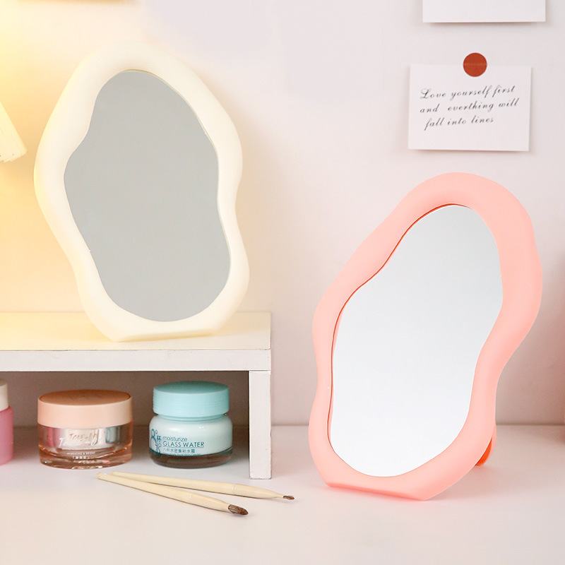Cloud makeup mirror irregular mirror standing and hanging makeup mirror cream style desktop desktop mirror