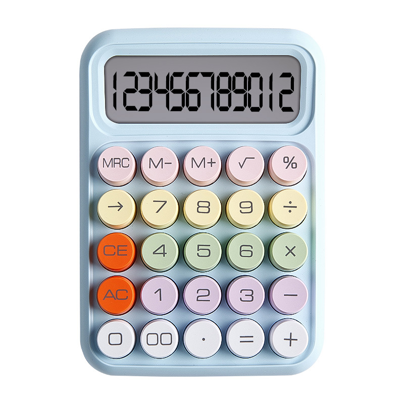 Calculator computer High-looking office goddess cute round 12-bit flexible button Internet celebrity style