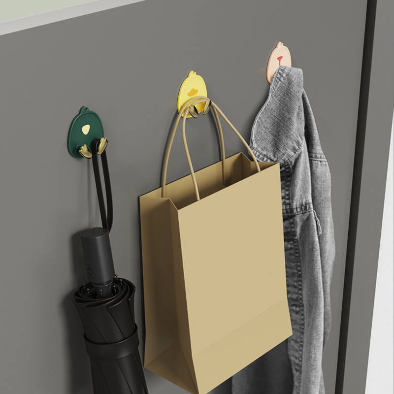 Cute pet hook non-perforated strong load-bearing adhesive door back bathroom wall kitchen seamless clothes hook