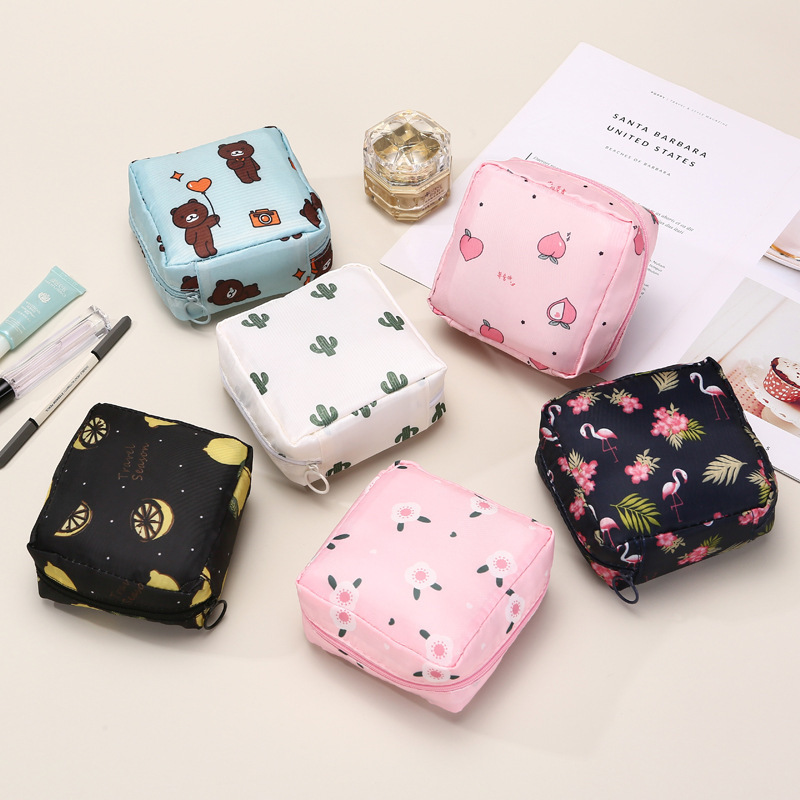 Cute Cartoon Girl Aunt Towel Storage Bag Large Capacity Girl Moon Sanitary Towel Storage Bag Portable Travel Bag
