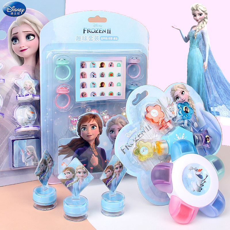Disney Encouragement Seal Ice Princess Aisha Children's Seal Stationery suit Cartoon Cute Primary School Girls