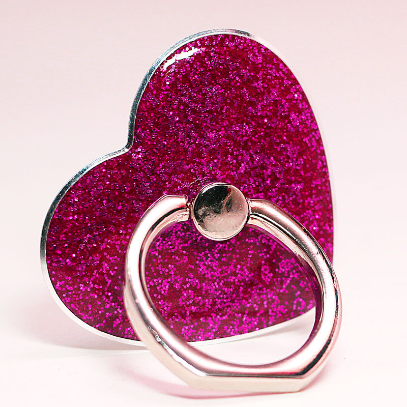 Heart-shaped glitter mobile phone ring buckle mobile phone bracket new mobile phone ring buckle love spot wholesale mobile phone bracket