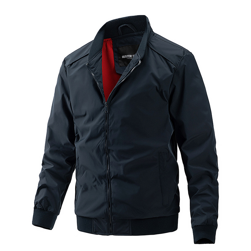 2023 Cross-border Collar Business Men's jacket Casual Thin Baseball Suit jacket Trendy Foreign Trade Men's Clothing