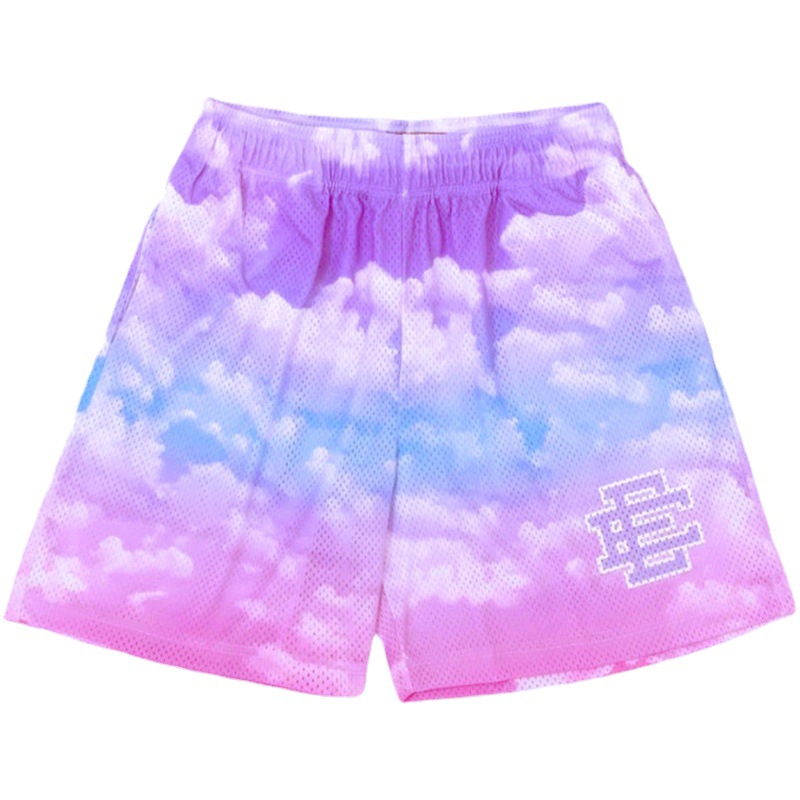 American Style Fitness Gradient Shorts Men's Muscular Men's Sports Pants Mesh Breathable European and American Fashion Brand Basketball Shorts