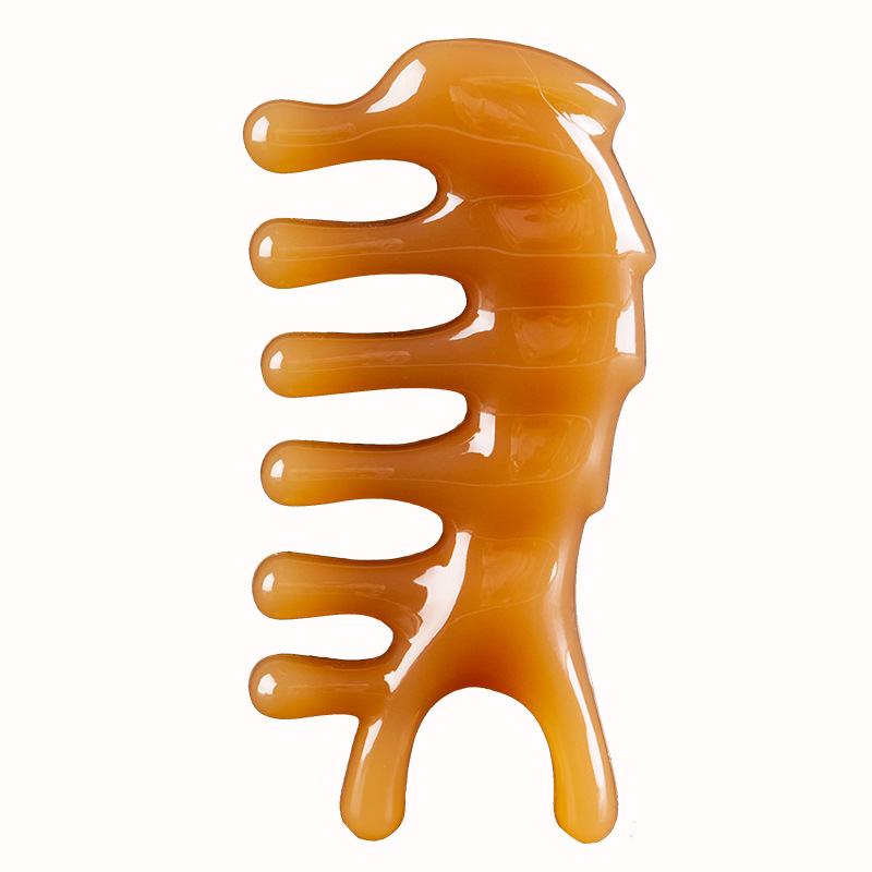 Nose Scraper Dolphin Head Cervical Spine Massage Comb Resin Sandalwood Big Five Teeth Round Head Meridian Head Leather Hair Therapy Comb