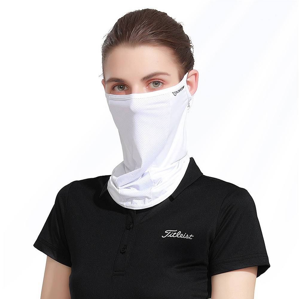 Women's Icy Silk Sun Protection Face Shield. Thin. Anti - ultraviolet. For Cycling and Neck Protection. Golf - friendly. Ear - loop Style. Covers Face. Veil - like.