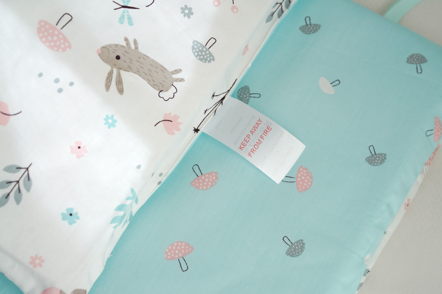 Baby's Bed Guardrail Anti-collision Barrier Fence Soft Bag Cotton Green Flower Bear 120*30 One Piece