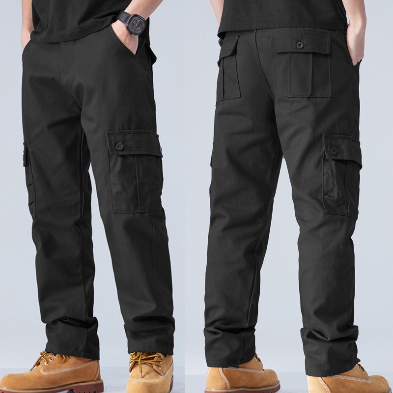 Overalls men's multi-pocket loose straight foreign trade AliExpress Amazon popular sports outdoor work pants wear-resistant