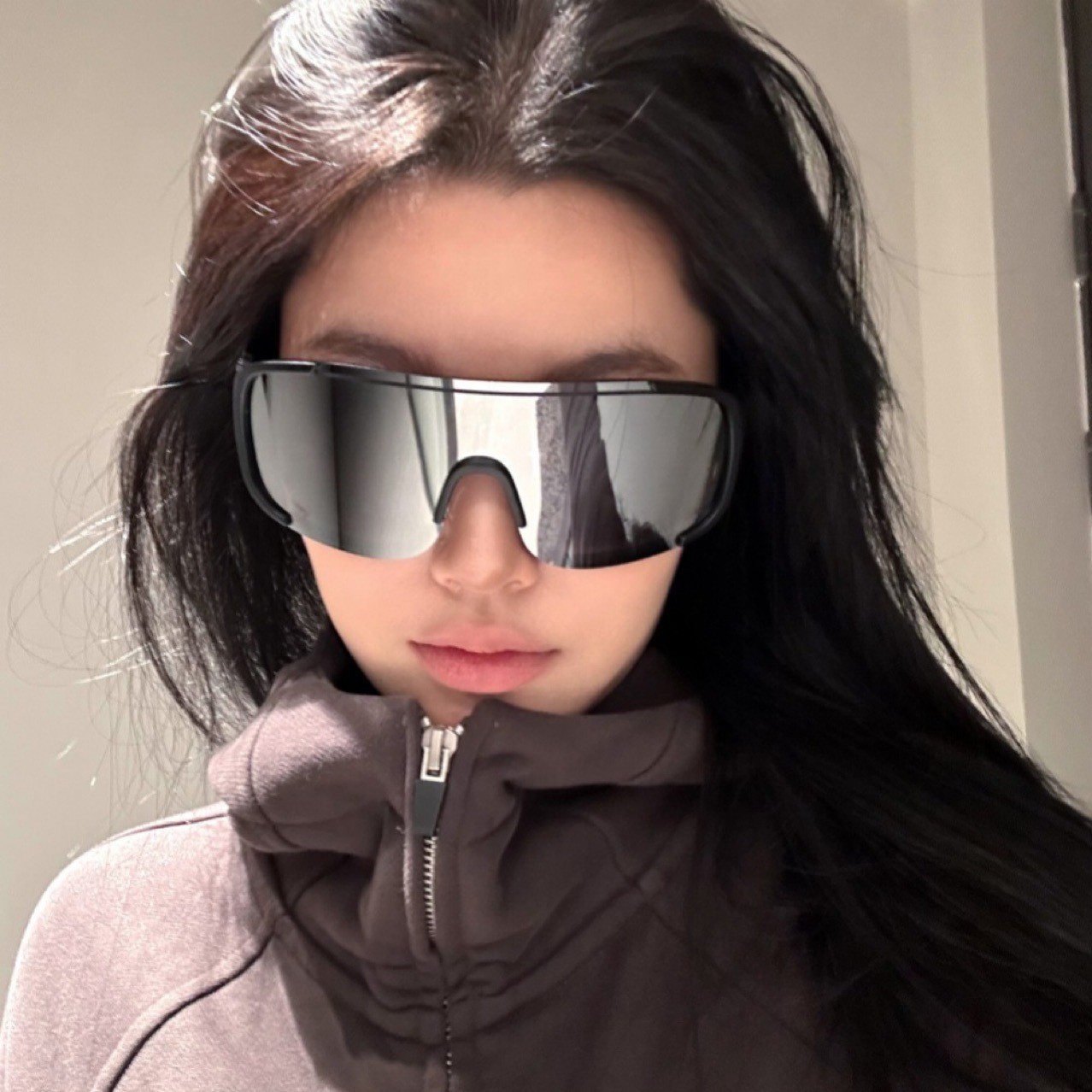 One-piece large-frame sports glasses mountaineering sunglasses colorful anti-ultraviolet goggles outdoor sports riding sunglasses_voghion.com