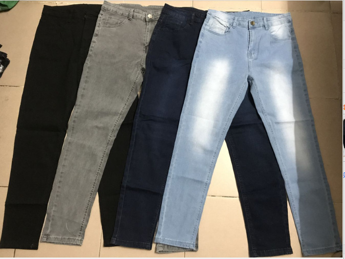 Large quantity discount Europe and the United States cross-border new men's elastic tight jeans foreign trade independent station jeans