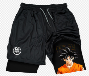 Foreign trade shorts 3D digital printing adult double-layer pants Amazon cross-border e-commerce anime series fitness sports pants