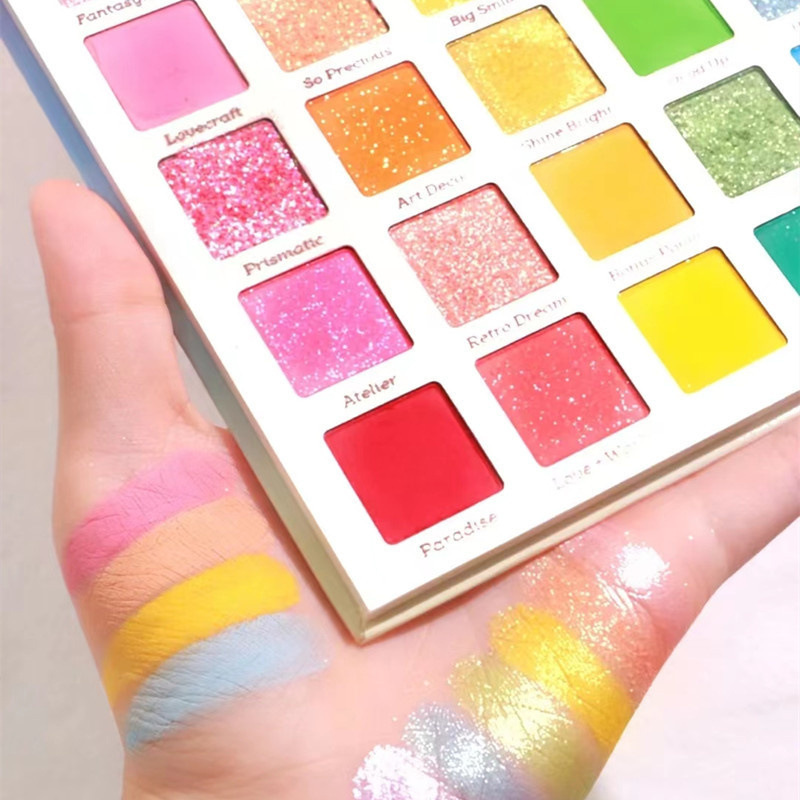 MGL30 color rainbow Hall eye shadow student stage makeup eye shadow plate pearlescent matte sequins fine flash cos Makeup glitter
