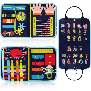 In stock felt children's dressing learning bag kindergarten early education learning board toy shoelace button action toy