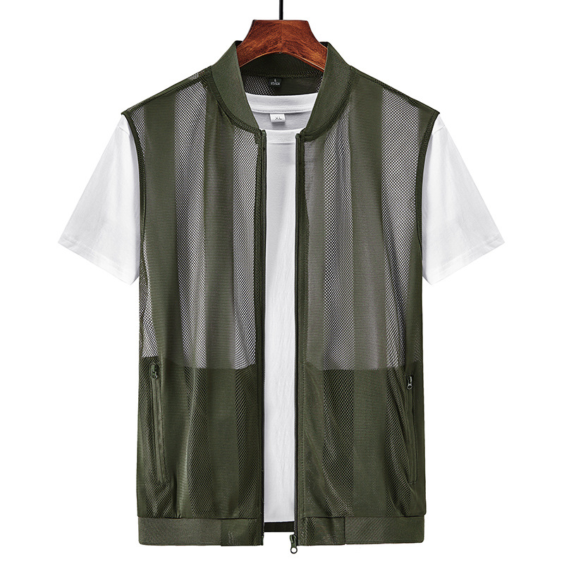 Summer Ultra-thin Men's Vest Sleeveless Waistcoat Men's Sports Thin Vest Outer Wear Lightweight Breathable Skin T-shirt