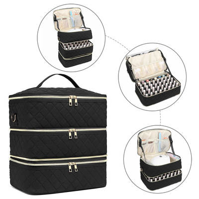 Professional cosmetic bag three-layer large capacity nail polish storage bag beauty tattoo nail portable portable kit