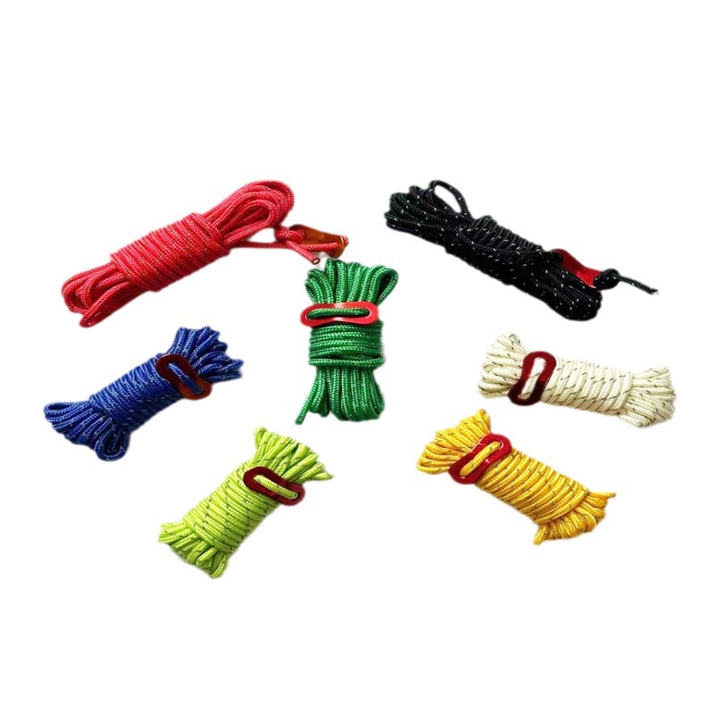 Cross-border Hot Outdoor Camping Wind Rope Camping Fixed Canopy Tent Bold Color 4mm Night Reflective Windproof