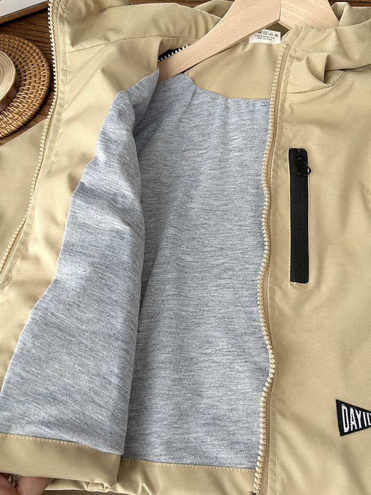 24 spring new children's hooded jacket medium and large boys windproof jacket student western style workwear jacket