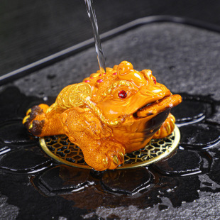 Color-changing tea pet decoration boutique golden toad tea table tea table tea ceremony accessories Lucky Tea play live delivery
