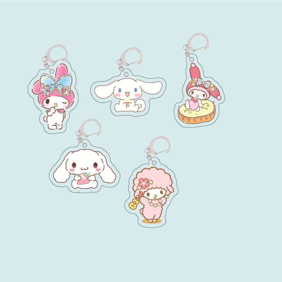 New ins Acrylic Keychain Transparent Double-sided Cute Girl Acrylic Pendant Jade Gui Dog Jewelry Key