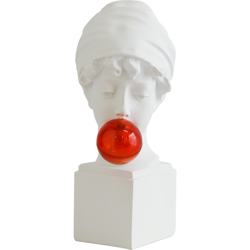 Creative Bubble Blowing David Sculpture Plaster Statue Wine Cabinet Ornaments Home Accessories Art Nordic Living Room Entrance Decoration