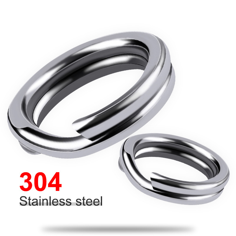 Flatten Luya Double Ring Stainless Steel Strong Flatten Double Ring Luya Fittings Connector Fishing Gear Fittings Connection Ring