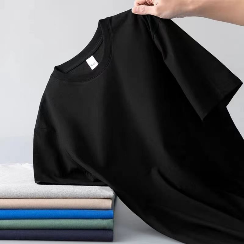[Solid color short sleeve] Black