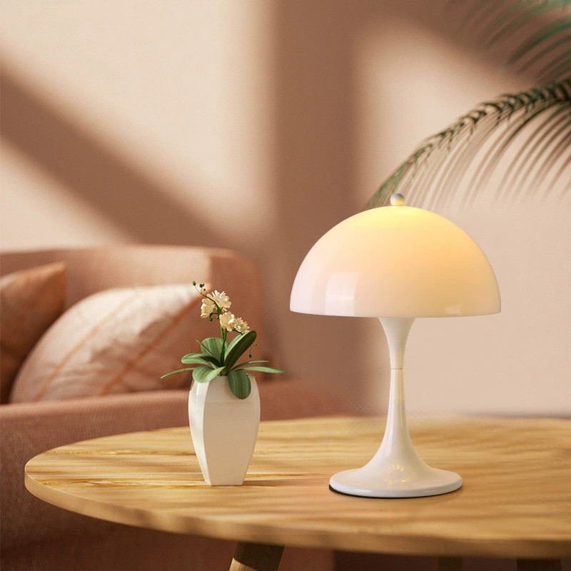 Nordic Simple Creative Danish Middle Ancient Bedroom Bedside Table Lamp Amazon Cross-border Study Room Homestay Mushroom Decorative Lamp