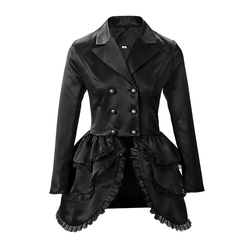 Amazon Stage Performance Suit Retro Gothic Lace Double-breasted Medieval Renaissance COS Female