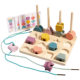 Children's Wooden Geometric Matching Plate Color Cognitive Rope Building Blocks Set Column Enlightenment Early Education Toys