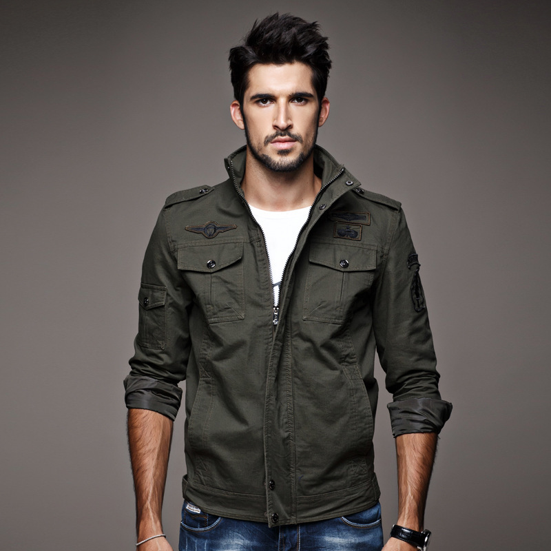 2024 Outdoor Spring and Autumn Cross-border Foreign Trade Amazon AliExpress Spring and Autumn Jacket Men's Military Cotton Jacket Men's Wear