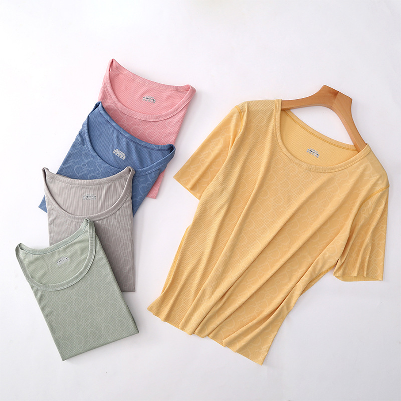 Summer Men and Women Couple Ice Sense Home Clothes Suit Seamless Short Sleeve Short Pants Silk Pajamas Outer Wear Thin Wholesale
