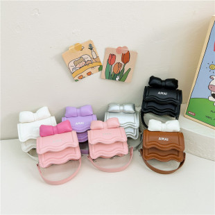 2024 Internet celebrity New Mini children's messenger bag cute bow girl's shoulder bag all-match Princess coin purse