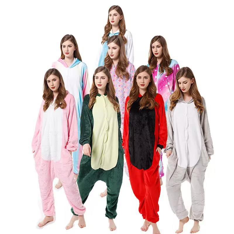 New Green Dinosaur Fire Dragon Flannel Autumn and Winter Toilet Edition Men's and Women's Home Clothes Performance Clothes Cartoon Siberian Pajamas