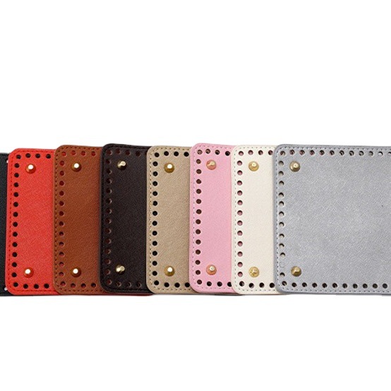 Luggage hardware diy elegant woven bag bottom 15cm square leather bottom plate handmade bag base accessories