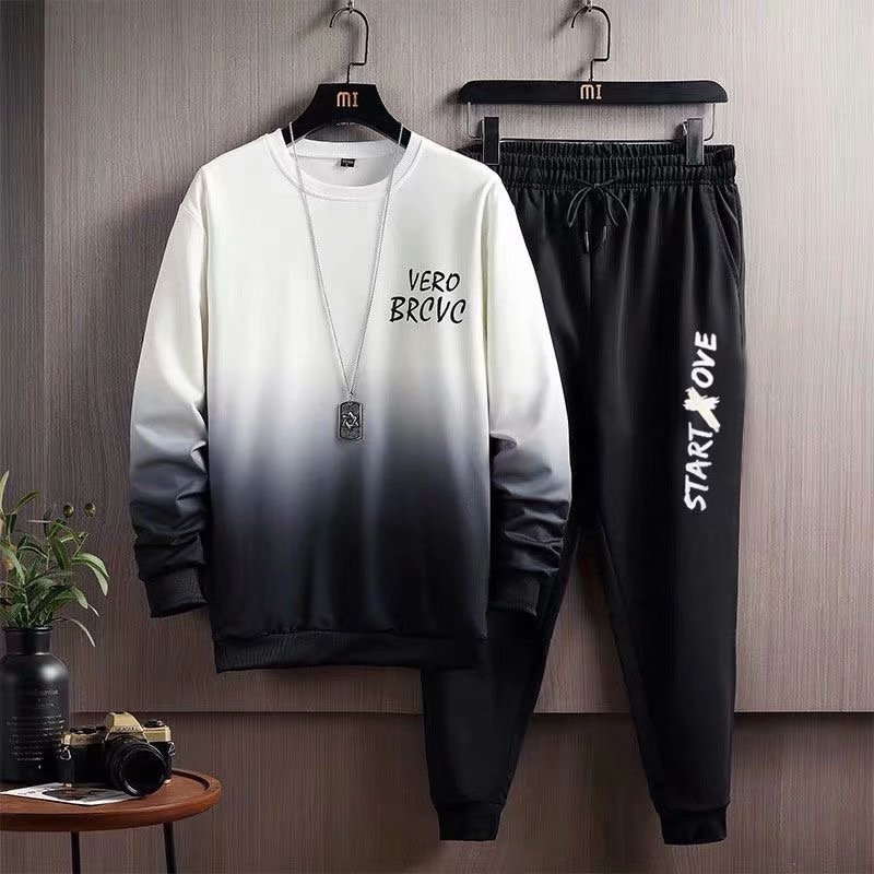 Sports Suit Men's Spring and Autumn Casual Sweatshirt Men's Suit Matching Handsome Fashionable Brand Loose Men's Clothes