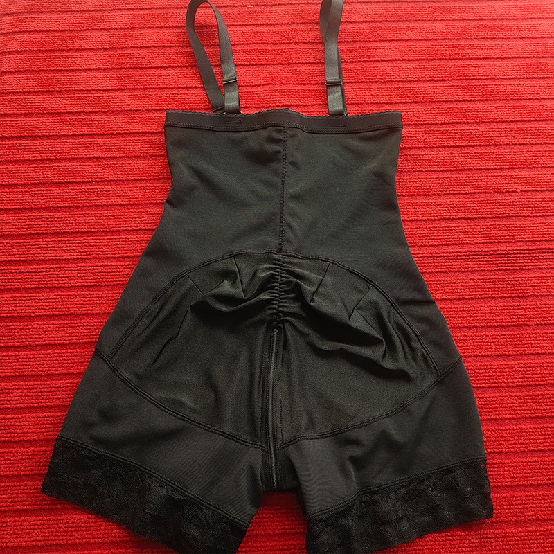 Cross-border European and American Belly Tinting Body-shaping Body-shaping Jumpsuit Strap Hip-lifting Pants Crotch Zipper Large Size Waist-closing Pan_voghion.com