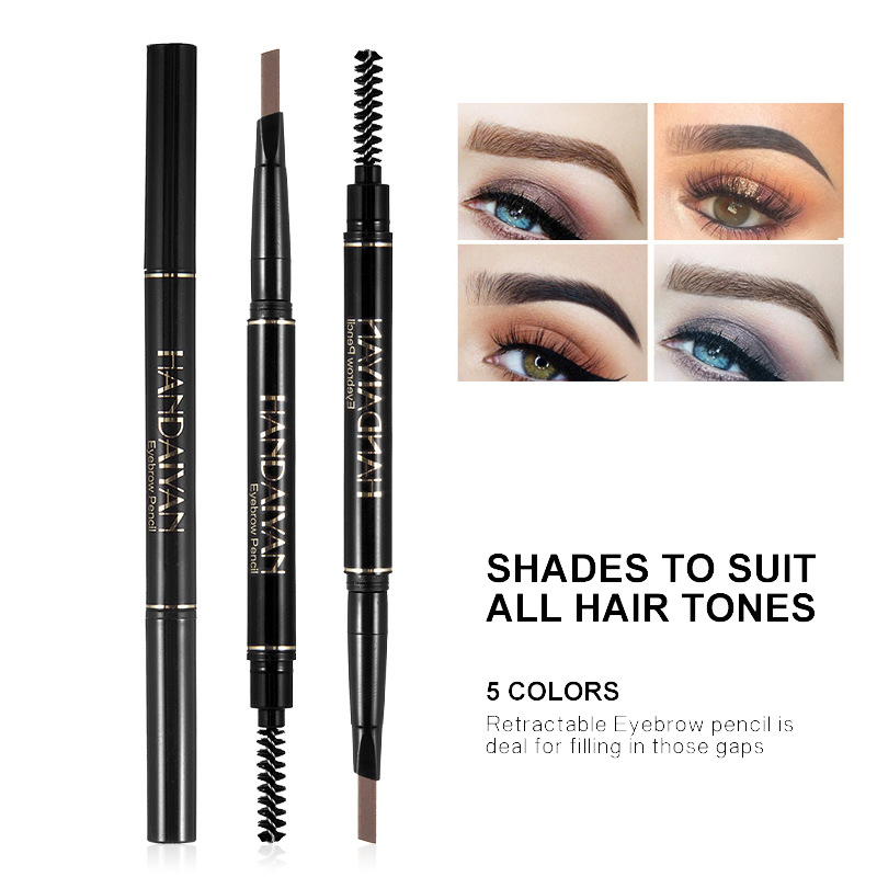 Han Daiyan double-heeled Eyebrow Pencil Waterproof sweat-proof lasting non-blooming natural non-decolorization beginners cross-border eyebrow pencil