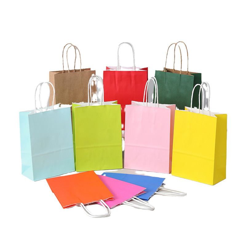 In stock year of the Dragon New Year Christmas Kraft paper portable gift milk tea paper bag takeaway packaging clothing baking paper bag