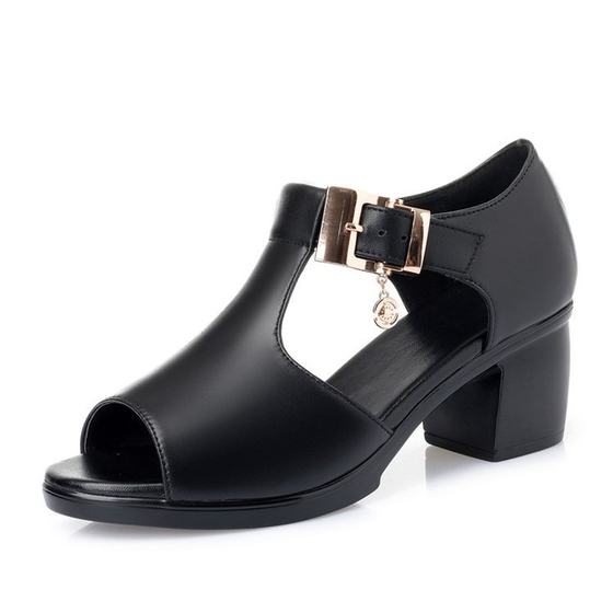 Fish toe sandals women's 2022 summer new Roman ladies thick heel middle heel women's shoes middle-aged mother shoes wholesale