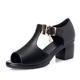 Fish toe sandals women's 2022 summer new Roman ladies thick heel middle heel women's shoes middle-aged mother shoes wholesale