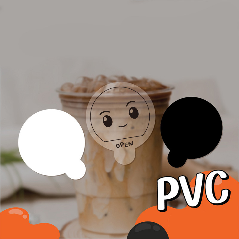 Cross-border wholesale PVC transparent self-adhesive seal labels gift seal stickers milk tea cup packaging stickers