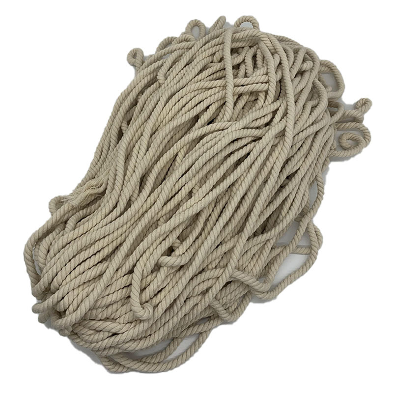 Black white three-strand cotton rope bleached cotton rope toy clothing rope twisted rope decoration luggage cotton rope Interior decoration