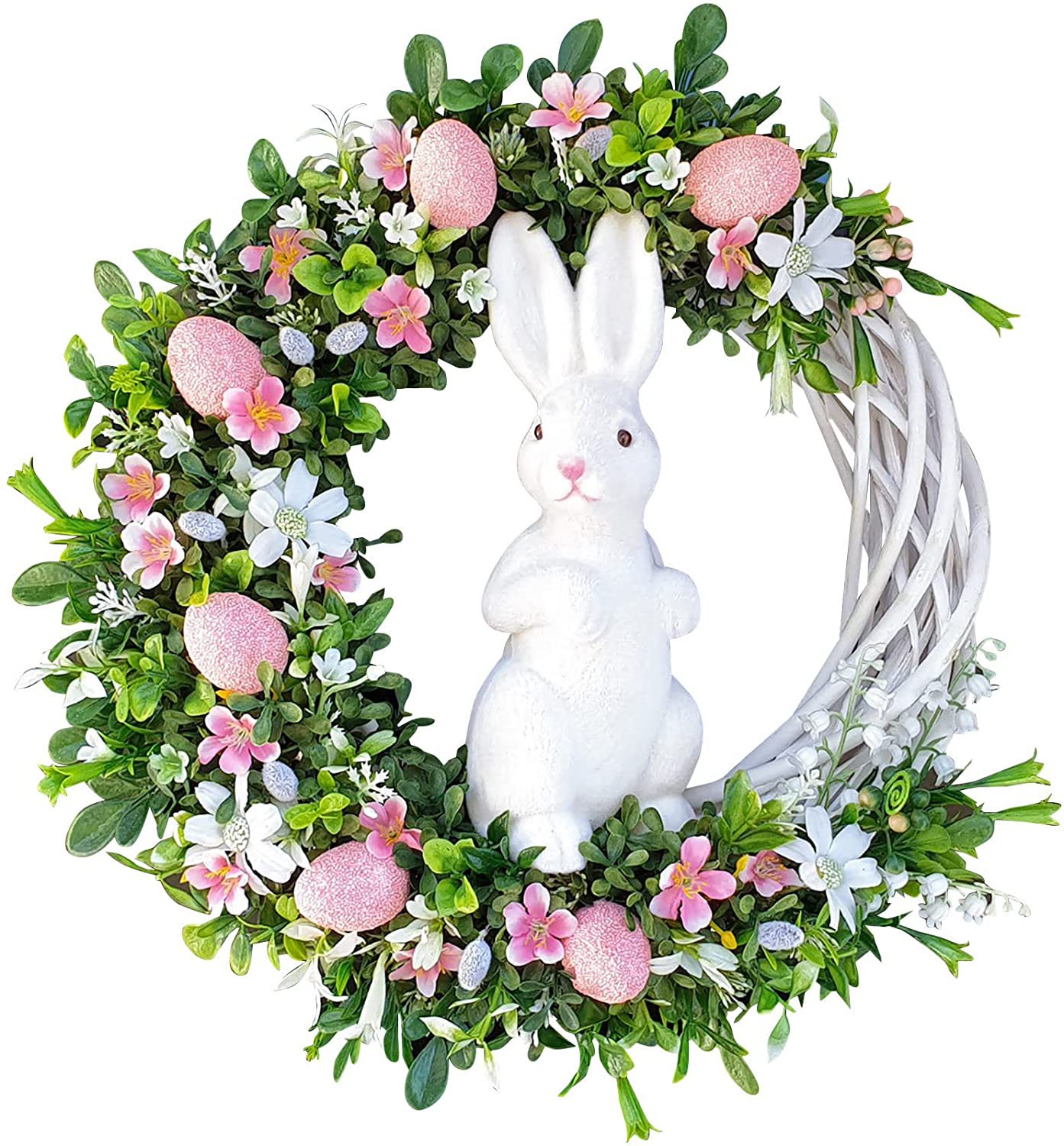 2024 Cross Border New Easter Bunny Wreath Home Decoration Props Easter Gifts Easter Hanging Ornaments