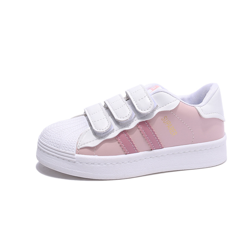 2024 Spring New Children's Shoes Boys' Board Shoes White Shoes Girls' Soft Sole Casual Shoes Children's Shoes with Shell Head