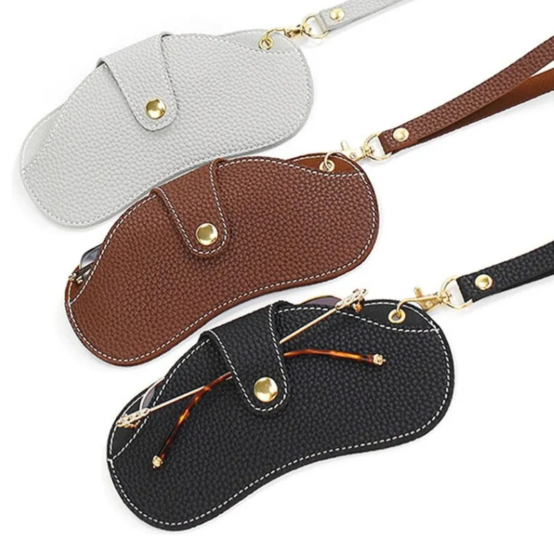 New PU Leather Glasses Case ins Men and Women Sunglasses Storage Bag Convenient Glasses Protective Cover Sunglasses Bag