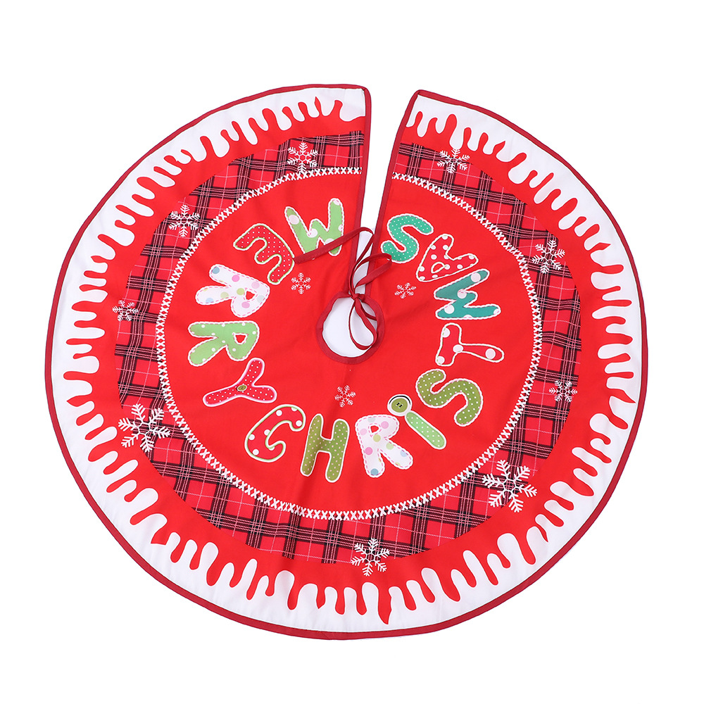 Christmas printed tree skirt cross-border new cartoon round elk Christmas tree decoration base ornaments crafts wholesale