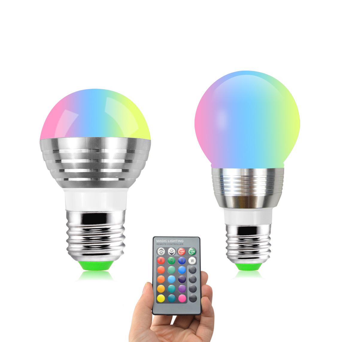 E27 LED bulb RGB bulb lamp 24 key remote control colorful bulb 85-265V