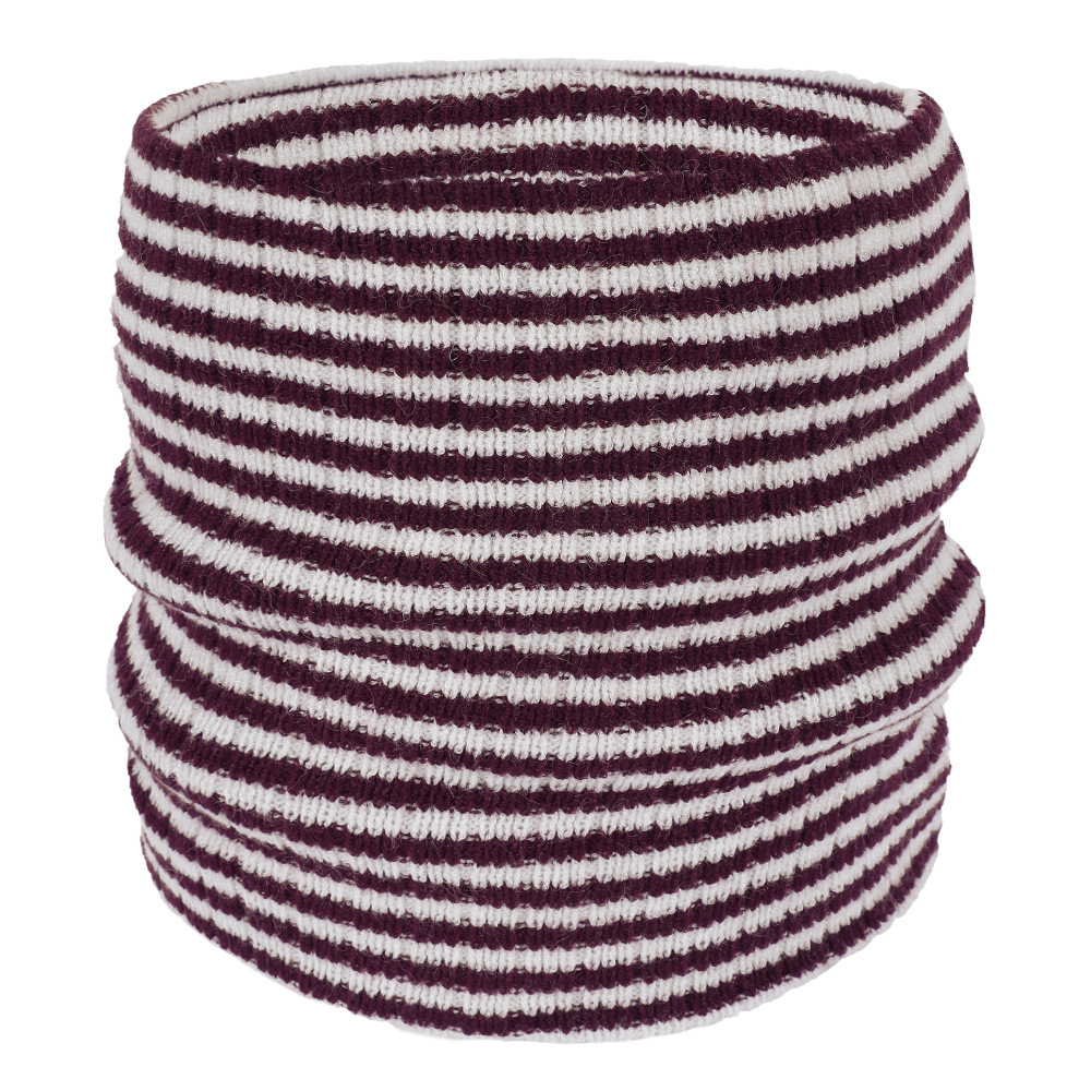 New striped collar autumn and winter warm scarf knitted all-match solid color neck protection fashionable thin cycling style collar