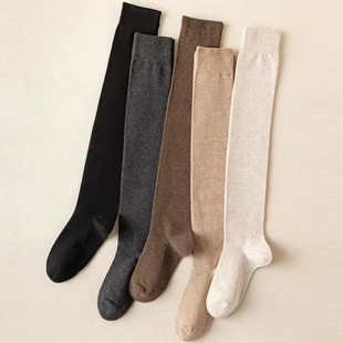 Spring and Summer Thin Pressure Skinny Leg Over-the-Knee Socks Women's JK Stockings Women's Calf Cotton Socks High Barrel Large Leg Slim Socks